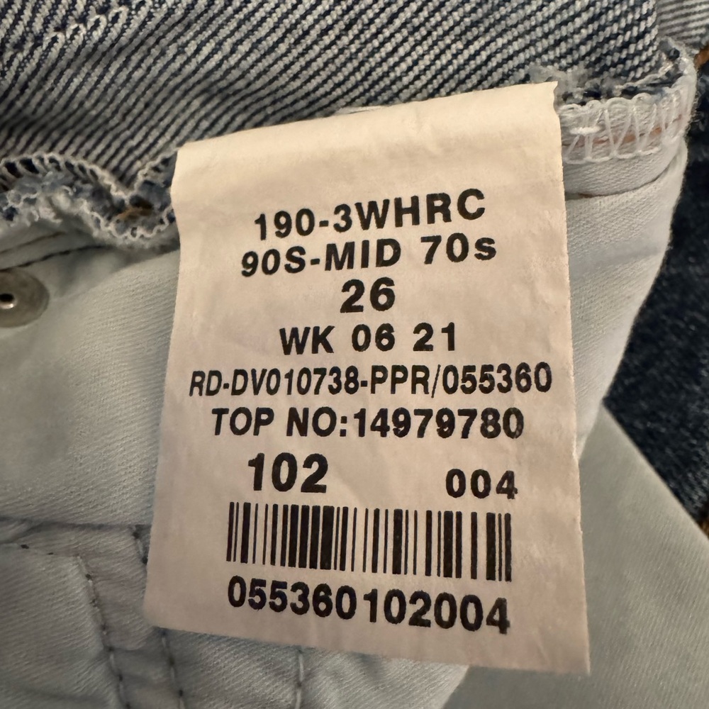 REDONE 90’s-Mid 70’s Cropped High Rise Women's Blue Denim Jeans Size 26 - Picture 14 of 15